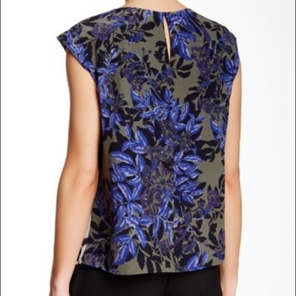 Rebecca Taylor Silk Flame Fringe Floral Top Size 4 - Picture 2 of 5